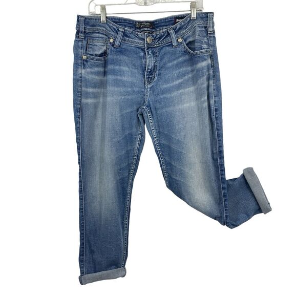 Silver Jeans Women BOYFRIEND Ankle size 33/25 Light Wash Fade Denim - Picture 1 of 11